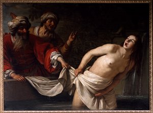 Suzanne a fürdőben Gherardo delle Notti (Gerrit van Honthorst) festménye (1590-1656) 1655 V. 157x213 cm Róma, Galleria Borghese alkotó: Gerrit van Honthorst