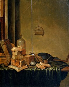 „Csendélet könyvekkel”, 17. század. alkotó: Gerrit van Vucht