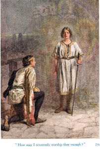 „Hogyan imádhatlak áhítattal eléggé?” Illusztráció a „Shakespeare-történetek az angol királyokról” című könyvből, amelyet George Harrap & Son adott ki alkotó: Gertrude E. Demain Hammond