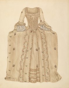Brokádos selyem ruha, c. 1939. alkotó: Gertrude Lemberg