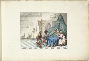 Kártyajátékosok egy belső térben alkotó: Gesina ter Borch (signed by artist)