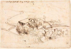Tanya fákkal dombos tájon, 1567. alkotó: Gherado Cibo