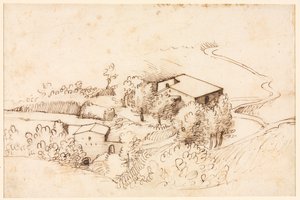 Farm fákkal dombos tájon, 1567. alkotó: Gherardo Cibo