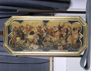 Csatajelenet keleti lovagokkal, 1425 körül (tempera nyárfán)