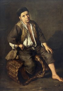 Errand boy ül egy kosárban, 1735 körül (olaj, vászon) alkotó: Giacomo Ceruti