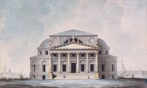 A szentpétervári tőzsde épületének homlokzata, 1783