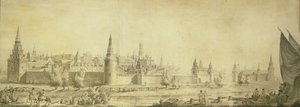 Panorámás kilátás a Moszkvai Kremlre a 18. század végén, az 1790-es évek végén