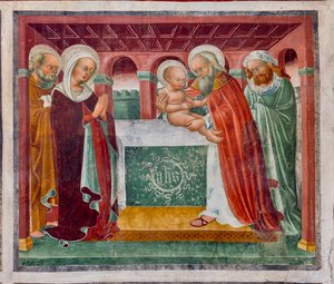 Jézus bemutatása a templomban, részlet Jézus életéből