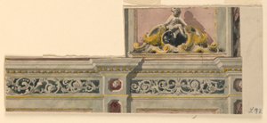 Rajz, tervezet egy festett ajtóhoz, 1850-75