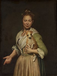 Egy nő kutyával, 1740-es évek.