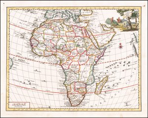 Giambattista Albrizzi 1740-es Afrika térképe alkotó: Giambattista Albrizzi
