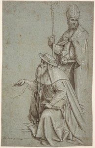 Szent Jeromos és Szent Ágoston / Ambrose alkotó: Giambattista Moroni