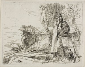 Álló filozófus és két másik alak, Capriccitól alkotó: Giambattista Tiepolo