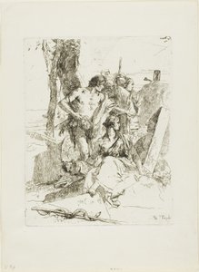 Punchinello sírjának felfedezése, Scherzitől alkotó: Giambattista Tiepolo