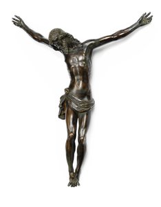 A keresztre feszített Krisztus alakja, Giambologna modelljéből öntve, Antonio Susininak és műhelyének tulajdonítva, 1580-1600 körül alkotó: Giambologna