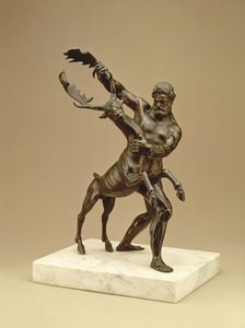 Herkules és az árkádiai szarvas (bronz)