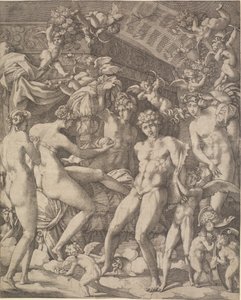 Vénusz és Mars Ámorral és három gráciával alkotó: Gian Jacopo Caraglio