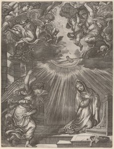 Az Angyali üdvözlet alkotó: Gian Jacopo Caraglio after Titian