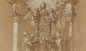 Tanulmány a Szent Péter „Cattedra” számára alkotó: Gian Lorenzo (studio of) Bernini