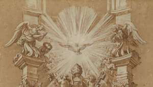 Tanulmány a Szent Péter „Cattedra” számára alkotó: Gian Lorenzo (studio of) Bernini