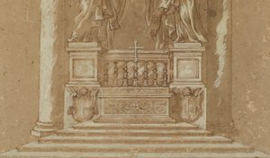 Tanulmány a Szent Péter „Cattedra” számára alkotó: Gian Lorenzo (studio of) Bernini