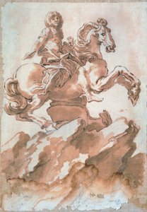 Gian Lorenzo Bernini (1598-1680) XIV. Lajos lovas vázlata tollal és tussal alkotó: Gian Lorenzo Bernini