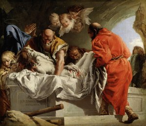 La Mise au tombeau - Krisztus síremléke - Tiepolo, Giandomenico (1727-1804) - 1772 - Olaj, vászon - 124x144 - Museo del Prado, Madrid