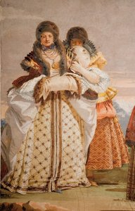 Részlet a Téli sétából, a gótikus pavilon szobájából, a Foresteriában, 1757 alkotó: Giovanni Domenico Tiepolo