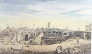 Az új London Bridge építése a régi London Bridge mellett alkotó: Gideon Yates