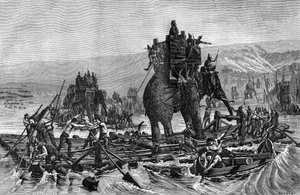 Hannibál átkel a Rhone-on, ie 218, 1882-1884 alkotó: Gilbert