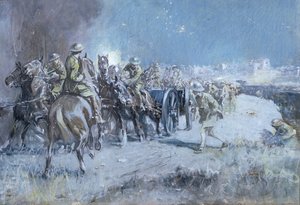 A lőszeroszlop (wc, gouache és kréta papíron)