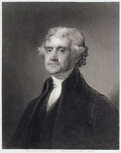 Thomas Jefferson portréja, Henry Bryan Hall (1808-84) metszete alkotó: Gilbert Stuart