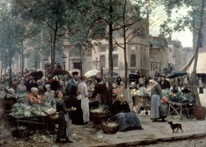 "Les Halles, párizsi központi piac", 1880 alkotó: Gilbert Victor Gabriel