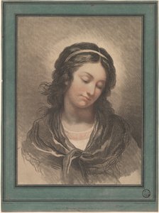 Lenéző nő feje alkotó: Gilles Antoine Demarteau after François André Vincent