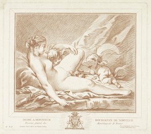 Liggende Venus találkozott Amor en Anterosszal alkotó: Gilles Demarteau