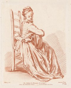 Nő gitáron játszik alkotó: Gilles Demarteau, the Elder, Antoine Watteau