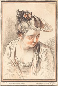 Egy fiatal nő feje alkotó: Gilles Demarteau, the Elder after Antoine Watteau