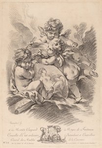 A három kerubos festészet allegóriája (99) alkotó: Gilles Demarteau the Elder after François Boucher