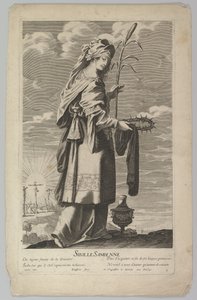 Samian Sibyl, kb. 1635. Alkotók: Gilles Rousselet, Abraham Bosse. alkotó: Gilles Rousselet and Abraham Bosse
