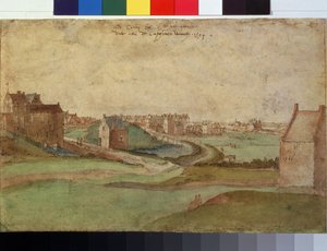 ""Táj Antwerpen közelében Belgiumban"" (Táj Antwerpen közelében) Akvarell, Gillis Mostaert (1534-1598) 1566 Puskin Múzeum, Moszkva