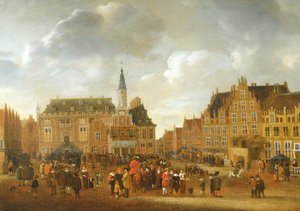 A münsteri béke kihirdetése 1648-ban a hajlemi városháza erkélyéről alkotó: Gillis Rombouts