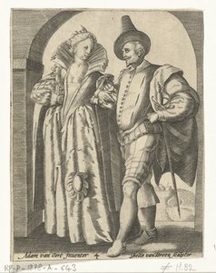 Férfi és nő, 1590-1600 divatja szerint öltözve