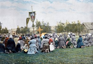 Vallási körmenet egy faluban, Oroszország, 1890