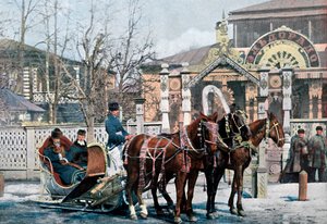 Trojka szán Moszkvában, Oroszországban, 1890