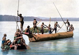 Horgászat íjjal, Andamán- és Nicobar-szigetek, Indiai-óceán, 1890.
