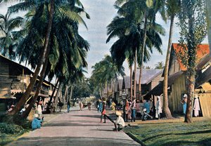 Utca Port Blairben, Andamán- és Nicobar-szigetek, Indiai-óceán, 1890