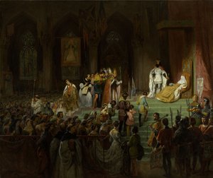 A halott Inês de Castro megkoronázása a coimbrai katedrálisban, 1827-1828.