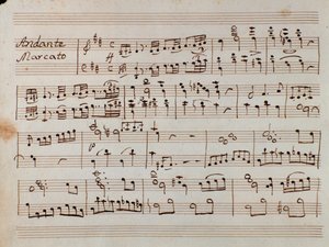 A kotta első oldala Tancredi zongorára írt kicsinyített szimfóniájához, Gioacchino Rossini operájához