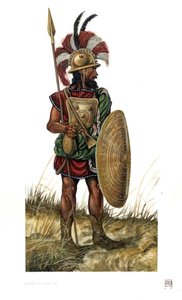 Roman antiquite: a római hadsereg katonája a Kr. e. 8. században. alkotó: Giorgio Albertini