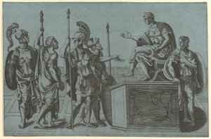 Római katonák egy császár előtt, 1540 előtt. alkotó: Giorgio Ghisi